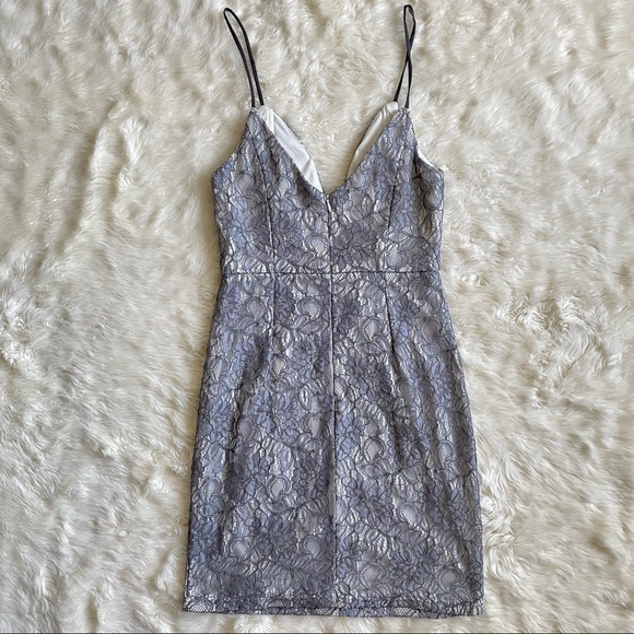 Urban Outfitters Line + Dot Dress Bodycon Cutout Lace Mini gray M - Picture 9 of 16